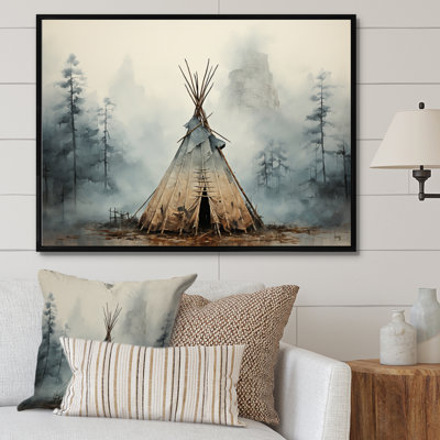 Gray Native play tent. Whispers Of Spirit On Canvas Print - Art Framed Canvas Print