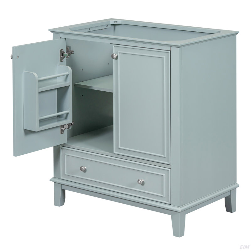 Meuble-lavabo 30 po sans lavabo, base seulement, armoire de salle de bain multifonctionnelle avec portes et tiroir, Vert