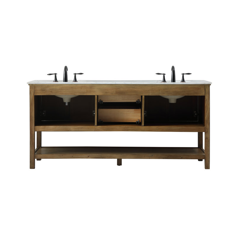 Meuble-lavabo double B 72 po x l 22 po x H 34 po Bonsai, Bois flottant