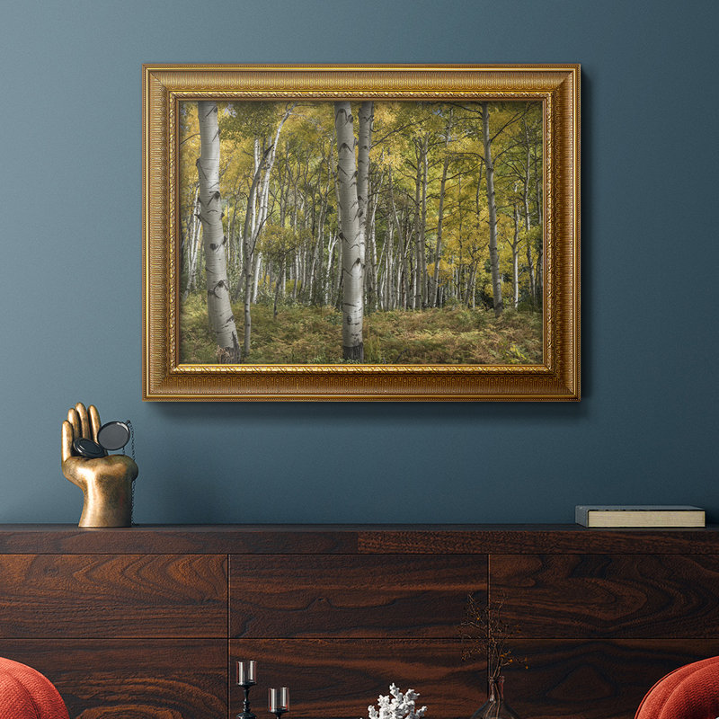 Aspen Grove II - Peinture sur toile encadrée, H 18 po x l 27 po