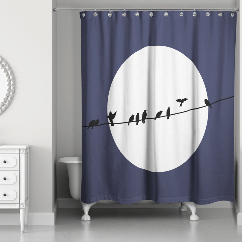 Rideau de douche simple, Bleu marine