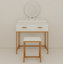 Ensemble de coiffeuse avec miroir et tabouret - coiffeuse de maquillage avec tiroirs de rangement et organisateur, blanc et doré, conception peu encombrante pour les petites chambres