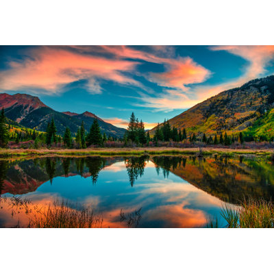 Mountain View At Sunrise - Wrapped Canvas Print