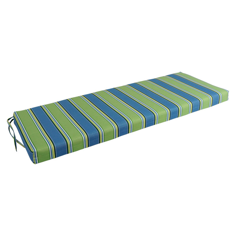 Outdoor 3'' Bench Seat Cushion, 3.5" H x 48" W x 19" D, Haliwell Caribbean Striped