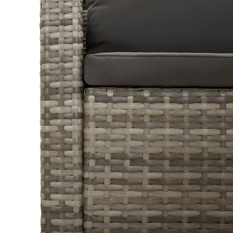 Latitude Run® 6 Piece Patio Lounge Set With Cushions Grey Poly Rattan
