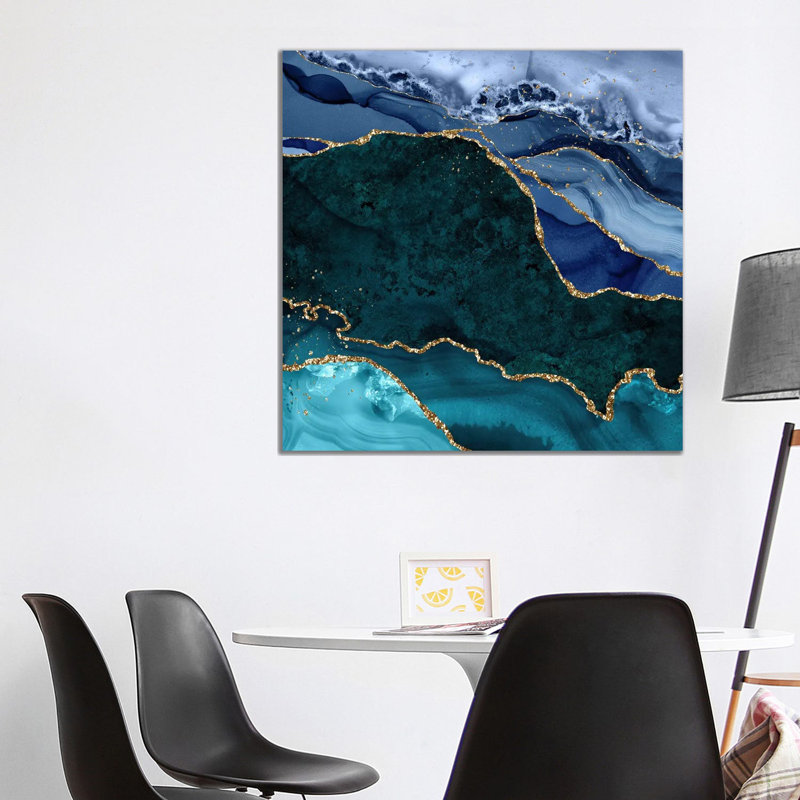 «Peacock Agate Texture II», reproduction d'art sur toile tendue, H 37 po x l 37 po