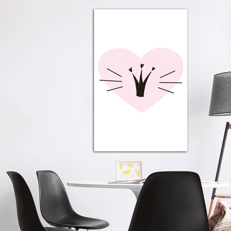 «Heart with Crown», reproduction d'impression, H 60 po x l 40po x P 1,5 po, Toile tendue, Pas de tapis