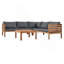Ensemble de canapé d'extérieur à structure en bois GO avec coussins gris Design exotique résistant à l'eau et aux rayons UV