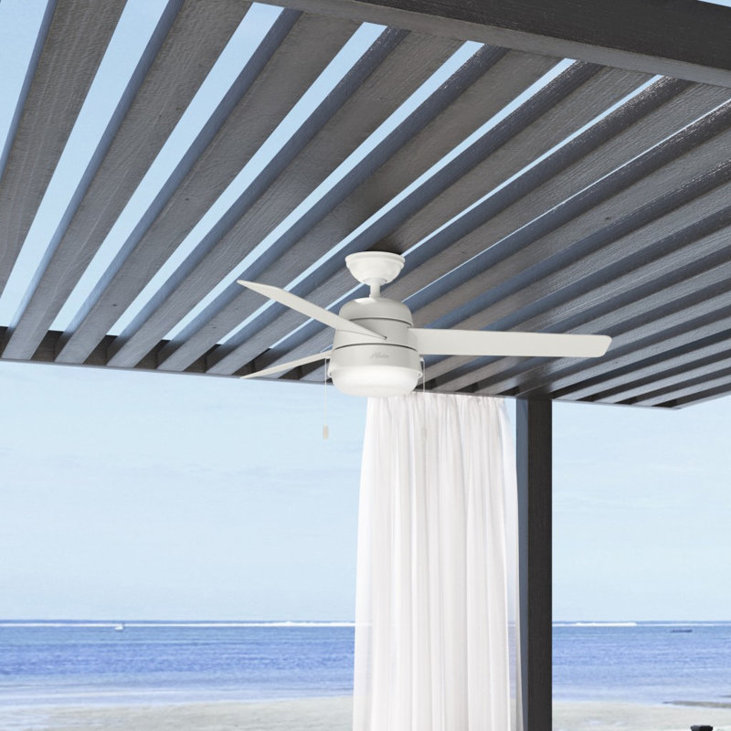 Aker 52" Fresh White 3-Blade LED Ceiling Fan with Reversible Blades