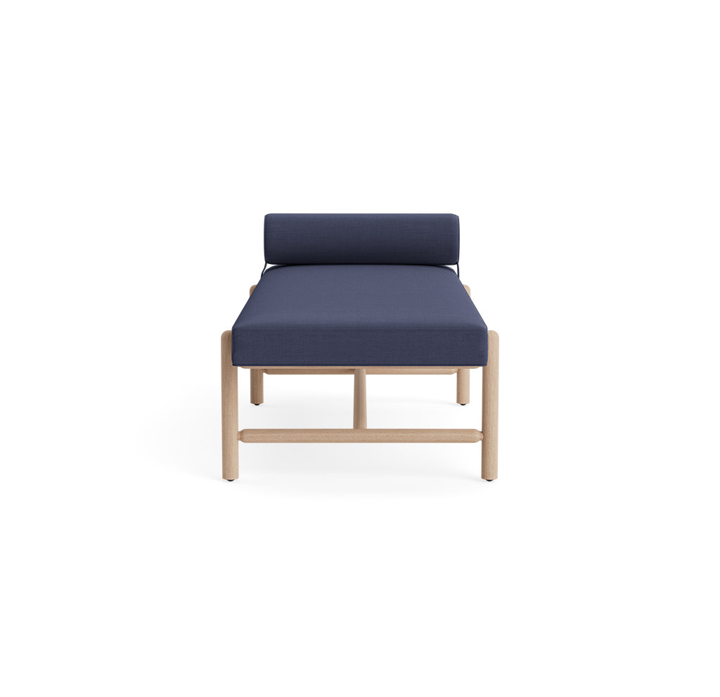 Cellire 29" Linen Entryway Bench, Navy, Natural