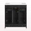 Meuble-lavabo de 30 po avec lavabo encastré et tiroirs, surface peinte, portes à fermeture en douceur, armoire de salle de bain avec tiroir basculant-1562603465