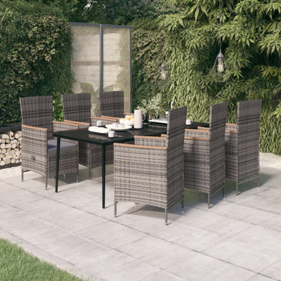 Table de salle à manger rectangulaire pour 6 personnes avec coussins