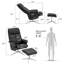 Fauteuil inclinable pivotant avec repose-pieds en similicuir-270824573
