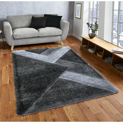 Hubbs Geometric Shag Area Rug