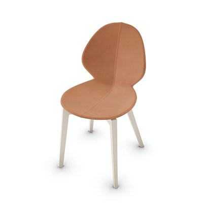 Chaise rembourrée Basil avec base en bois