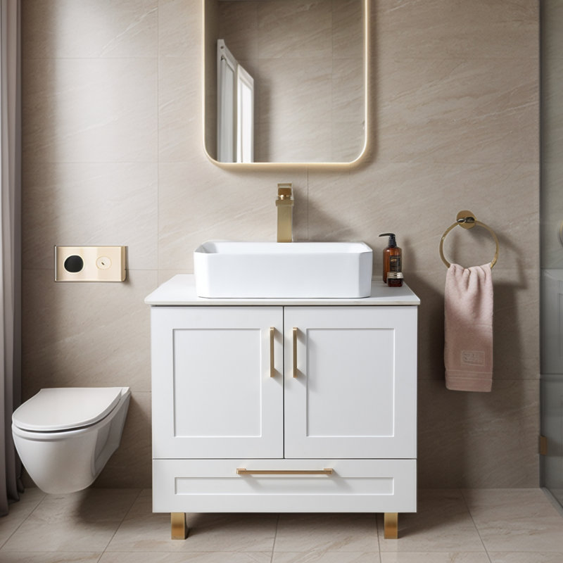 Ensemble de meuble-lavabo simple 30 po blanc moderne