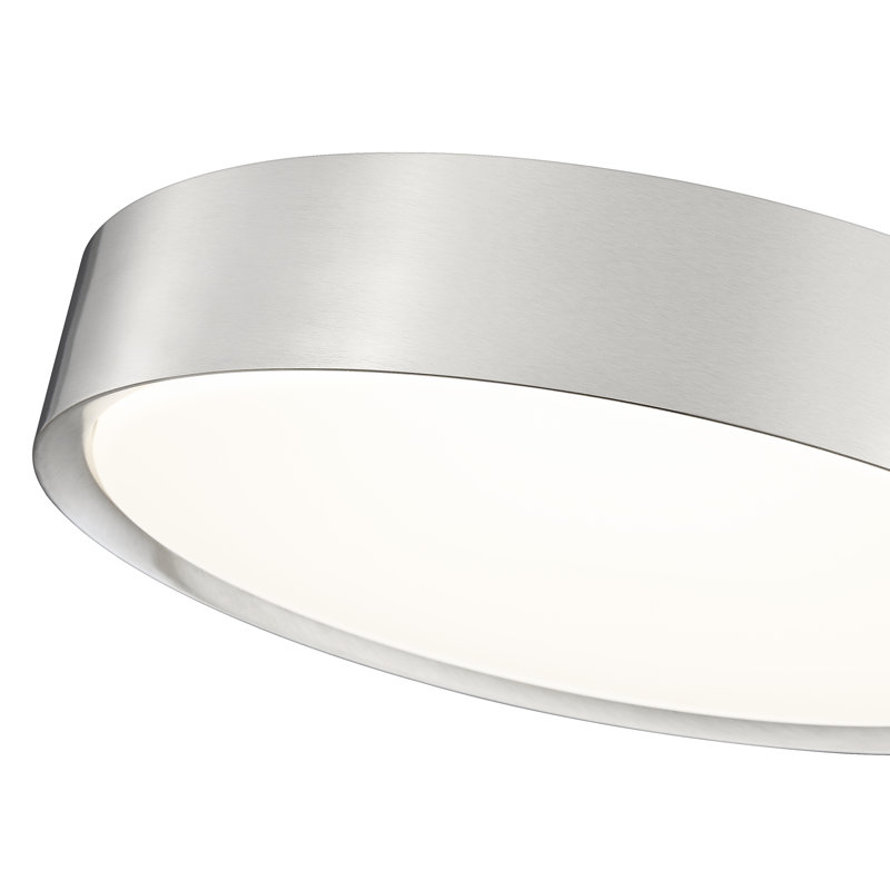 Plafonnier encastré 1 lumière Asalah, H 3 po x l 16 po x P 16 po, Nickel brossé