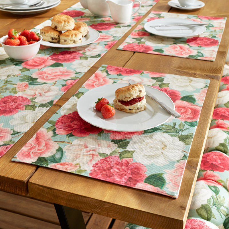 Caggiano Cotton Blend Floral Rectangle Placemat