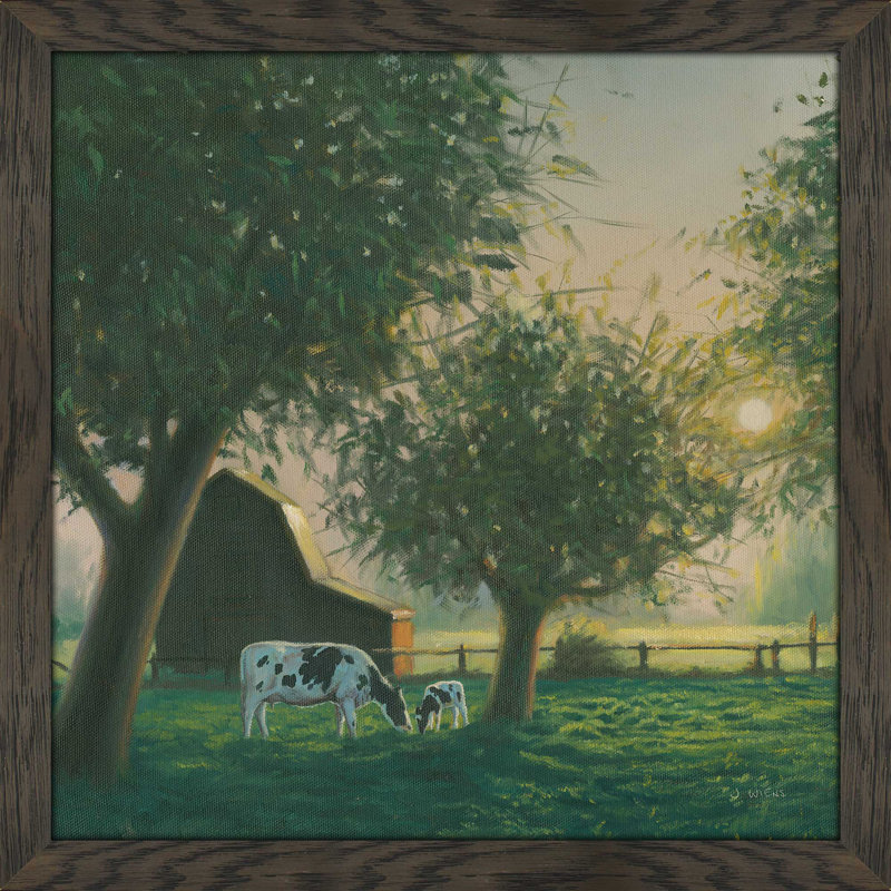 " Farm Life IV ", 21.5" H x 21.5" W x 0.75" D, Chocolate Distressed Framed