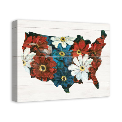" Red White Blue Flower America "