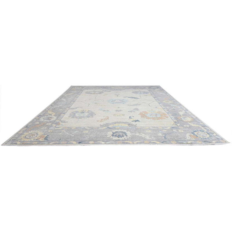 Oushak Collection, Transitional One-of-a-Kind Rectangle 12'2" X 14'6" Hand Knotted Area Rug
