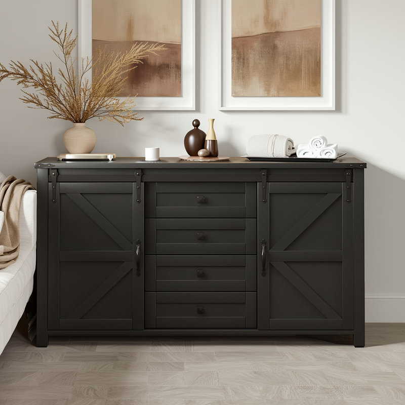 Buffet avec rangement antidérapant American Classic, Black