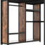 Noir, grand lit mezzanine en métal, armoire, bureau, tablettes, lit facile à assembler avec zone de travail sous le bureau, escalier de rangement