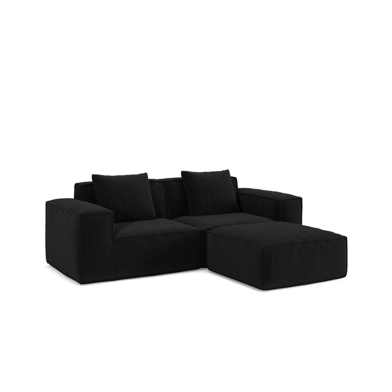 Le canapé modulaire peut être converti en un canapé-lit surdimensionné., Noir