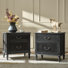 Kaybri Farmhouse Solid Wood Flute End Table with Built-In Outlet (Set of 2)