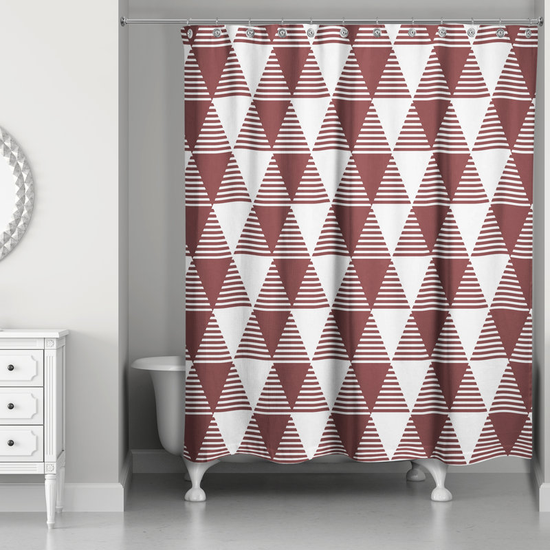 Rideau de douche Sage Triangles, Rouge