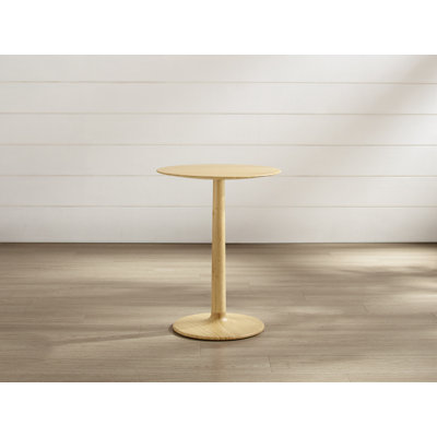 Solid Wood Pedestal End Table
