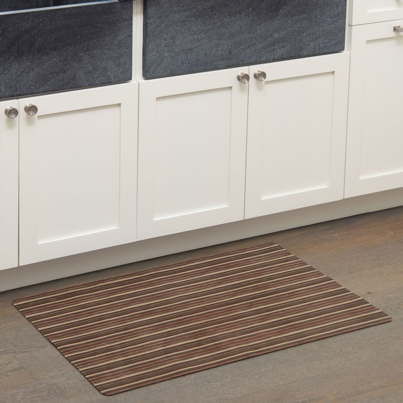 Smooth Step Brown and Black Rubber Kitchen Doormat