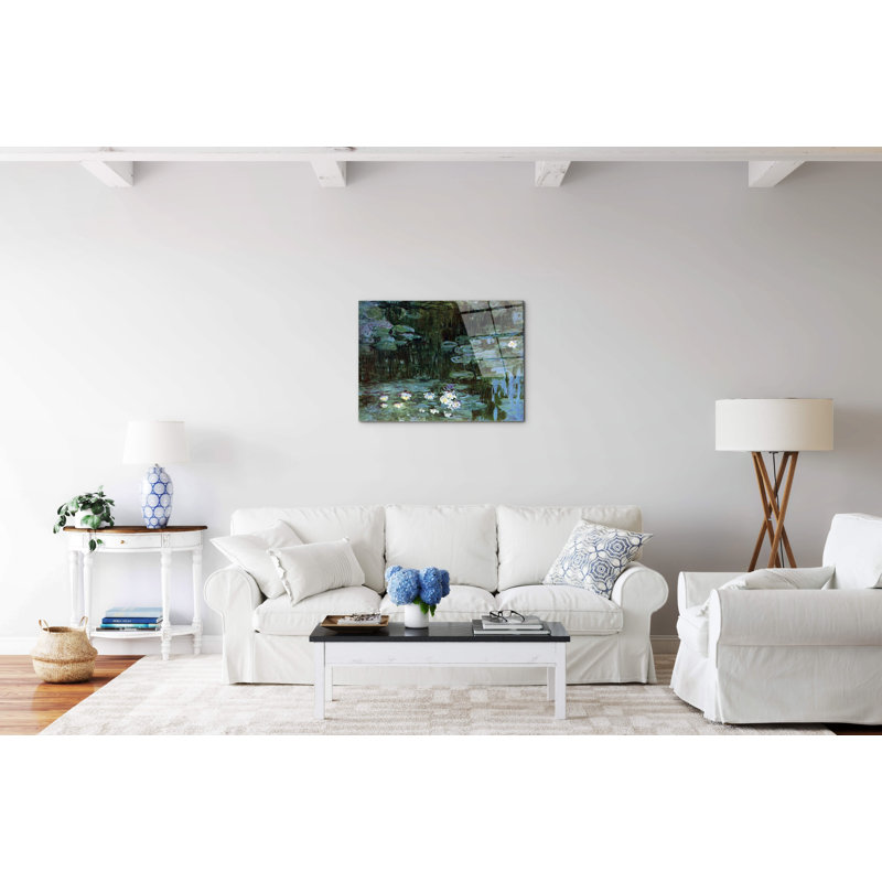 Water Lillies I by Monet Claude 57cm H X 76cm W CrystalArt Material Acrylic Glass Effect, Frameless Panel Lightweight Ready to Hang