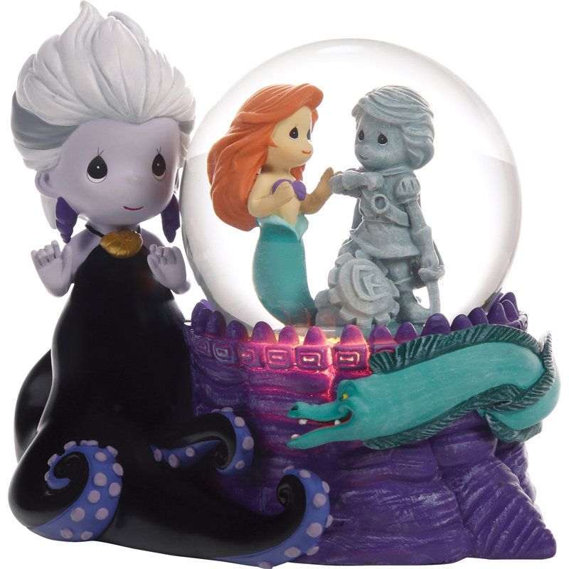 Precious Moments La Petite Sirène Ursula et Ariel illuminent une boule de neige musicale 4,92 pouces