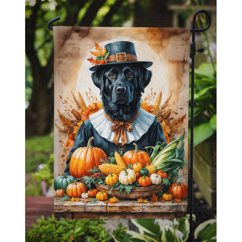 Drapeau du jardin de l'Action de grâce, Labrador noir retriever