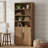 71“ Tall Bookcase With Doors, 7-Tier Bookshelf With Cabinet & Adjustable Shelves, Walnut