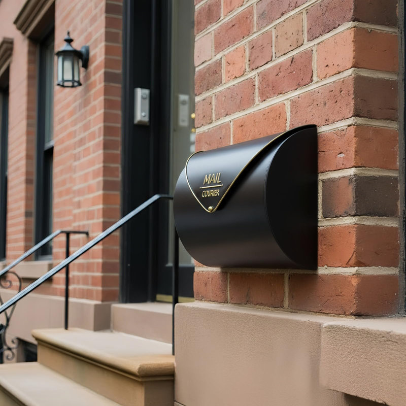 Black Wall Mount Mailbox For Outside, Waterproof Metal Mailboxes With Rust-Proof Galvanized Steel, Large Capacity Envelope Mailbox For House, 12.99 X 10.35 X 5 Inch