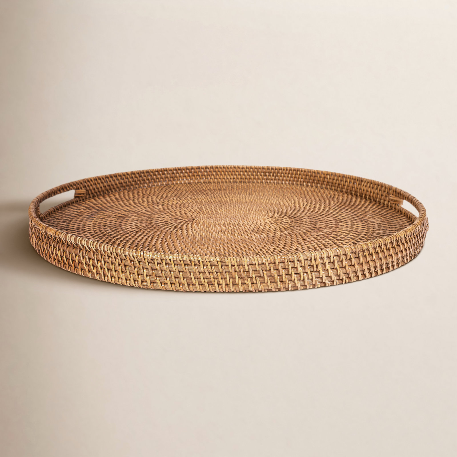 Ilonka Rattan Decorative Tray, Honey Brown, 23"W x 20"D x 2"H