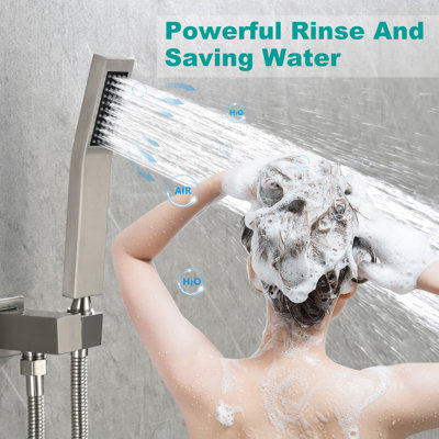 Handheld Shower Head With 304 Stainless Steel Hose（59-Inch ）, Self-Cleaning Nozzles & Adjustable Bracket – Anti-Limescale, Resists Hard Water Buildup