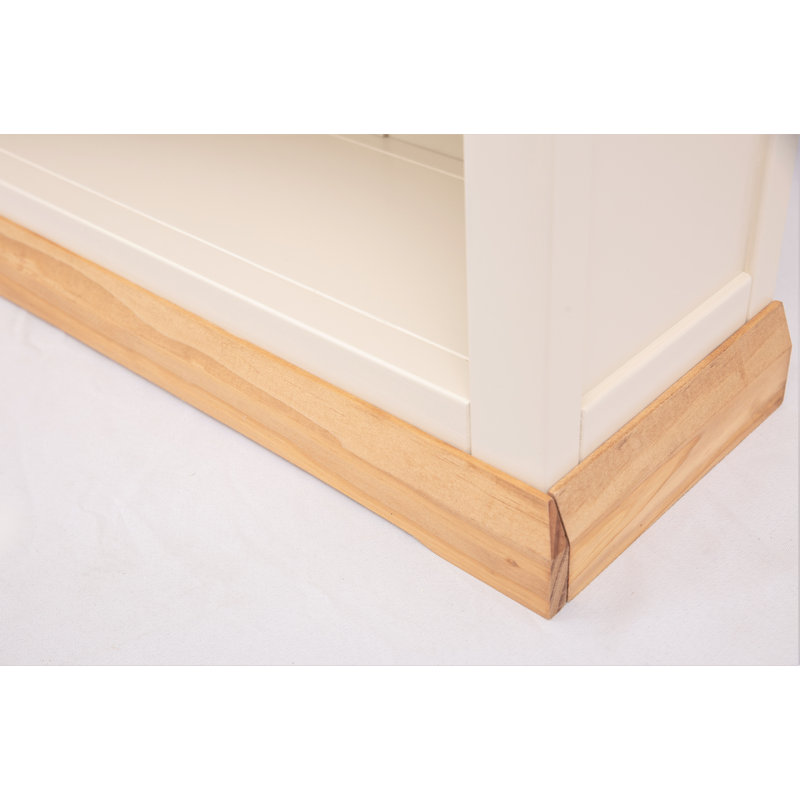 Ireland Bookcase, (4 Shelves) H120 x W89 x D25cm, White/Pine Base