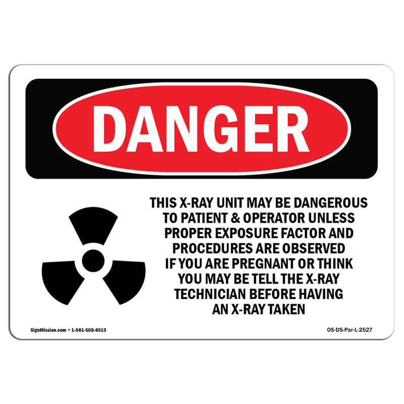 Signe de danger, H 12 po x l 18 po x P 0,1 po