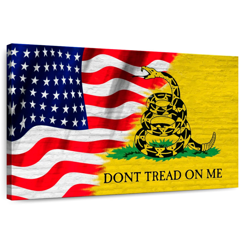 Borges Gadsden And USA Flag, 24" H x 36" W