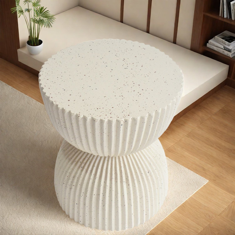 Concrete Top End Table, Black*Black
