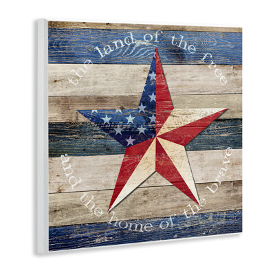 Patriotic Star & Phrase Wall Plaque Art, design by Susan Arnot