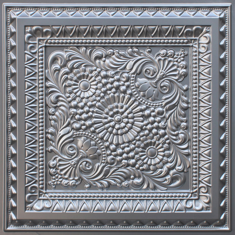 Carreau de plafond en PVC argenté 2 pi x 2 pi Falkirk Perth
