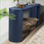 Table basse de 60 po bleu marine avec plateau épais Pieds courbés - Installation polyvalente pour le vestibule, le salon et Canapé