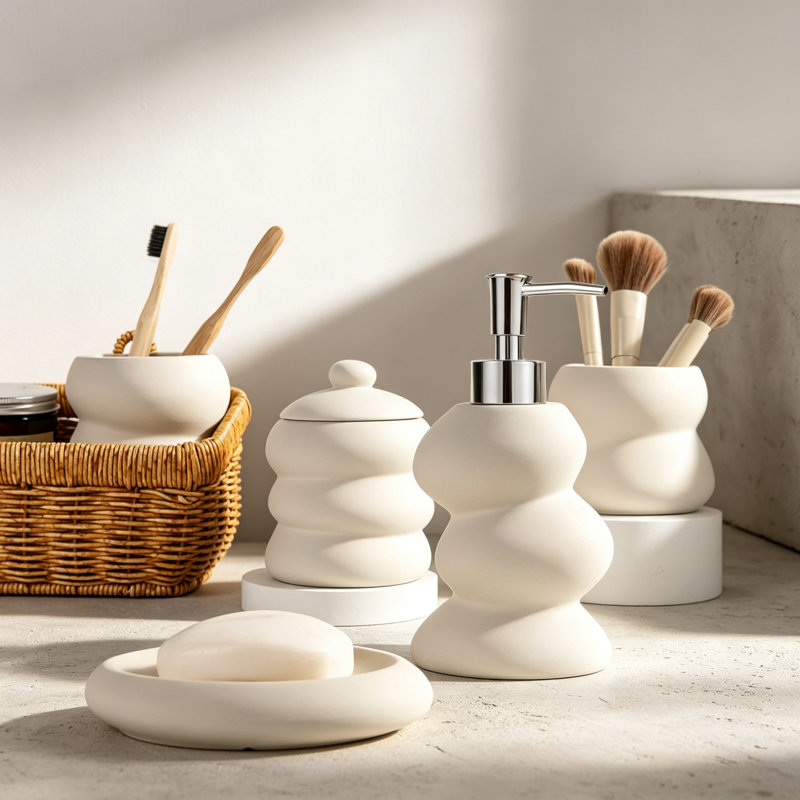 Ceramic Bathroom Accessory Set