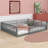 Maily Wood Full Size Upholstered Platform Bed with Guardrail and Pillow-1943433222