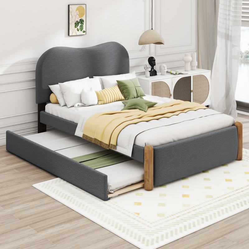 Brex Upholstered Bed, Twin, Grey