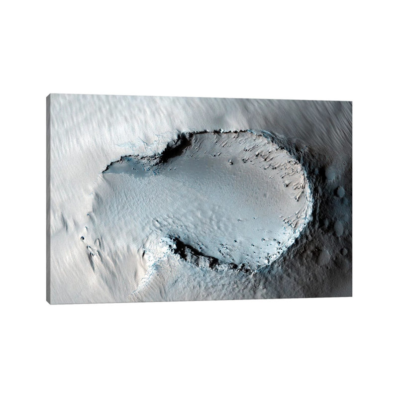 A Small Cone On The Side Of One Of Mars' Giant Shield Volcanoes by Stocktrek Images - Wrapped Canvas Print